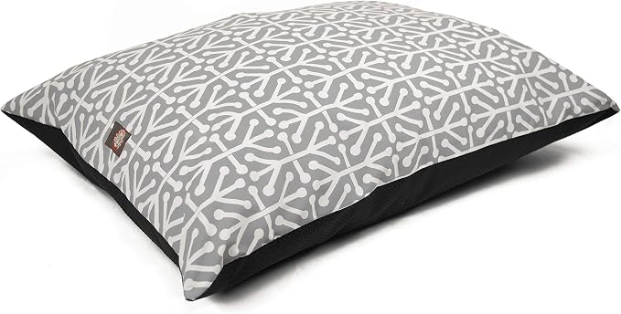 Majestic Pet Rectangle Large Dog Bed Washable – Non Slip Comfy Pet Bed – Dog Crate Bed Super Value Pillow Dog Bed – Dog Kennel Bed for Sleeping - Dog Bed Large Breed 46 x 35 Inch – Aruba Gray by MajesticPet