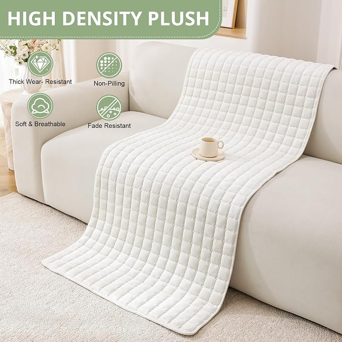 OstepDecor Pet Couch Covers for Sofa, Soft Sofa Covers Washable | Non Slip Dog Couch Protector, Pet Hair, Dirt & Wear Protection, Fits Sofas, Loveseats & Sectionals, 35.4" x 82.7", White - Image 6
