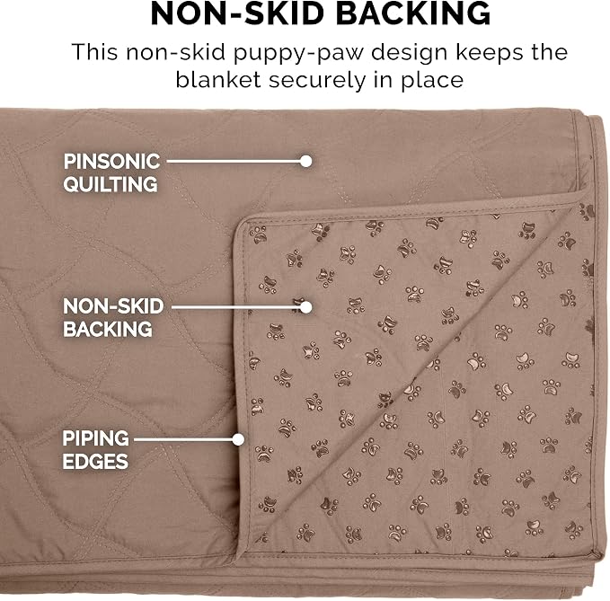 Furhaven Waterproof & Non-Slip Queen Size Mattress Cover Protector for Dogs & Cats, Washable, For Beds, Couches, & Car Seats - Quilted Twill Blanket Mattress Cover - Brownstone, Large/Queen Size - Image 9