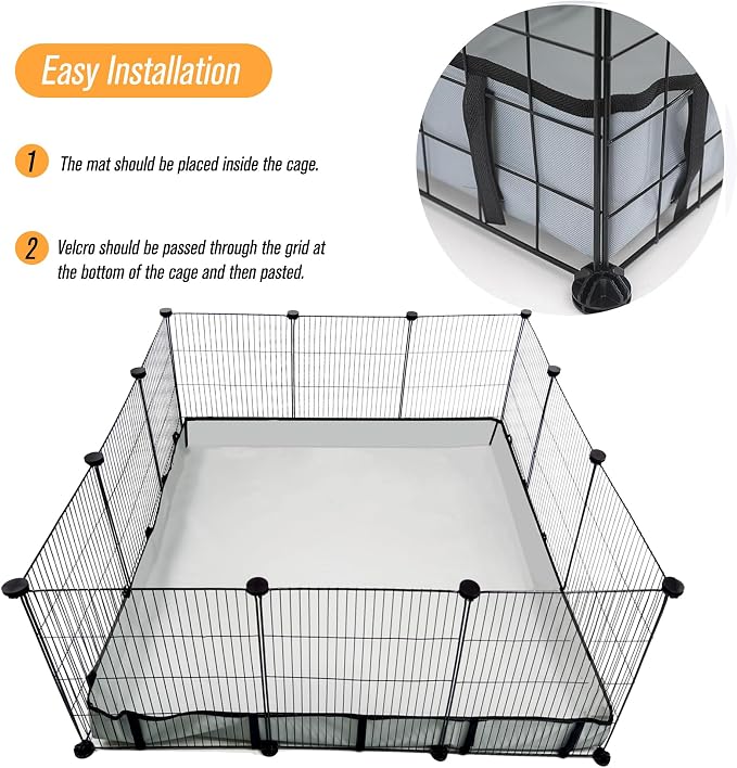Guinea Pig Cage Liner Tarp Bottom Waterproof and Washable Base Also for Rabbits, Bunny, Chinchesillas, Hedgehog, Ferrets and Other Small Animals(42x42 inches) - Image 3