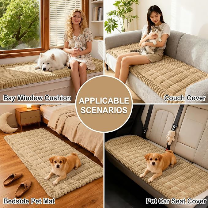 hyha Couch Cover for Dogs, Washable Non Slip Plush Flannel Sofa Protector | Thick Flannel, Silicone Anti-Slip Backing, Pet Hair & Scratch Protection, Fits Sofa & Loveseat (35.4" x 82.7") - Image 4
