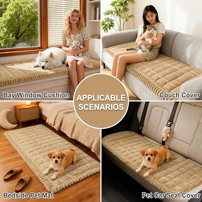 hyha Couch Cover for Dogs, Washable Non Slip Plush Flannel Sofa Protector | Thick Flannel, Silicone Anti-Slip Backing, Pet Hair & Scratch Protection, Fits Sofa & Loveseat (35.4" x 82.7") - Image 4