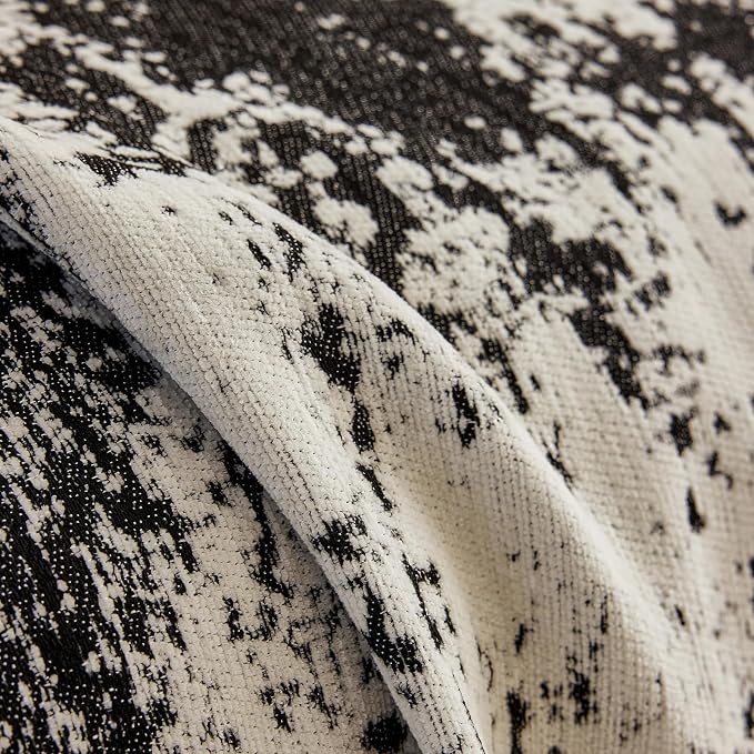 STACYPIK Abstract Geometric Sofa Covers for Sectional,Modern Aesthetics Chenille Couch Cover for 3 Cushion Couch, Non Slip Black & Beige Jacquard Couch Protector for Dogs, Loveseat Slipcover-71X150IN - Image 6
