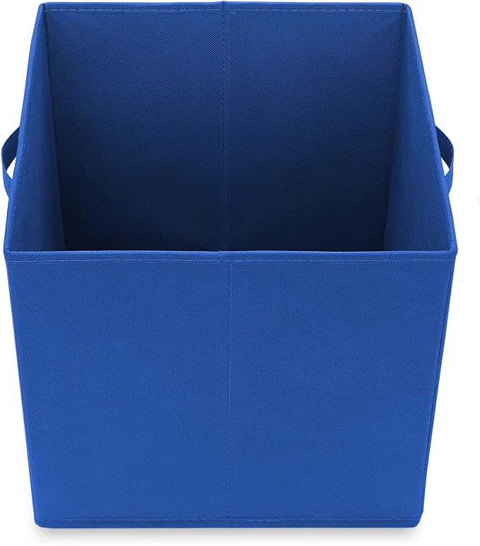 Casafield Set of 12 Collapsible Fabric Cube Storage Bins, Royal Blue - 13" Foldable Cloth Baskets for Shelves, Cubby Organizers & More - Image 4