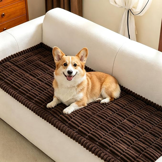 MYSKY HOME Couch Covers for 3-4 Cushion Sofa Pet Friendly, Couch Cover for Dogs, Sofa Covers for Pets Washable, Soft Non-Slip Sofa Slipcovers Furniture Protector Covers, Chococlate, 27.6" x 82.7" by MYSKYHOME