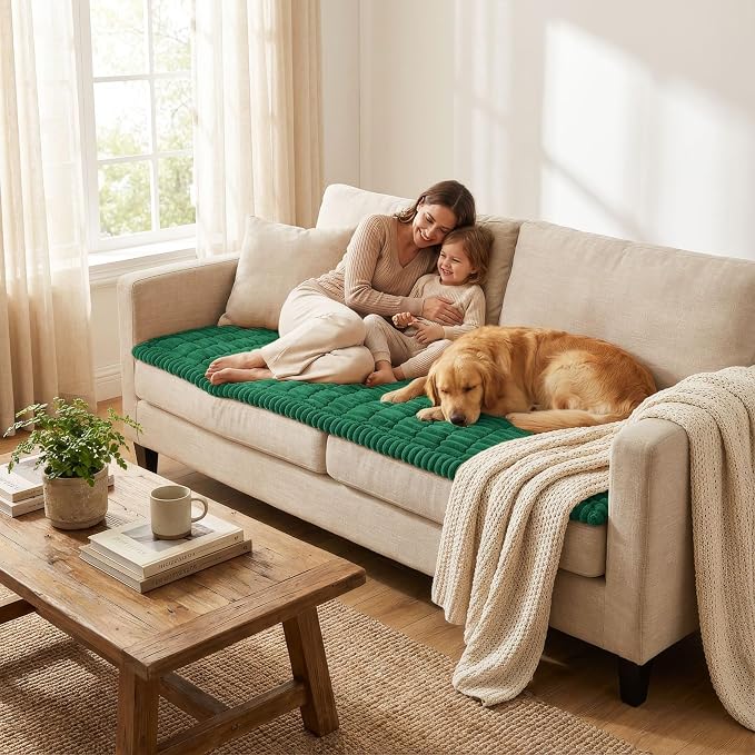 Smiry Couch Cover for Dogs, Non Slip Washable Sofa Protector for Pets | Soft Furniture Cover for Leather & Fabric Couches, Cozy Protect Against Fur, Dirt & Messes, Pet Friendly, 35.4"x70.9" - Image 6