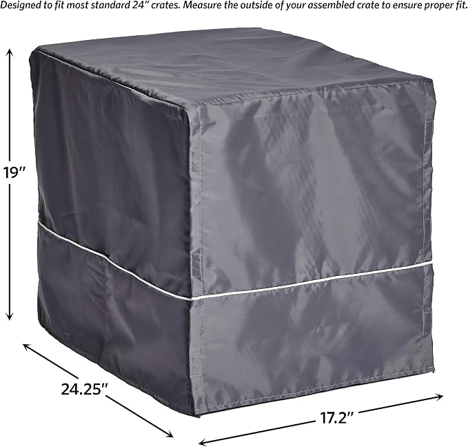 New World Midwest Homes for Pets Small Dog Crate Cover, Polyester Privacy Kennel Cover Fits Most 24-inch Crates, Light Gray, Machine Washable, Reduces Barking & Chewing - Image 5