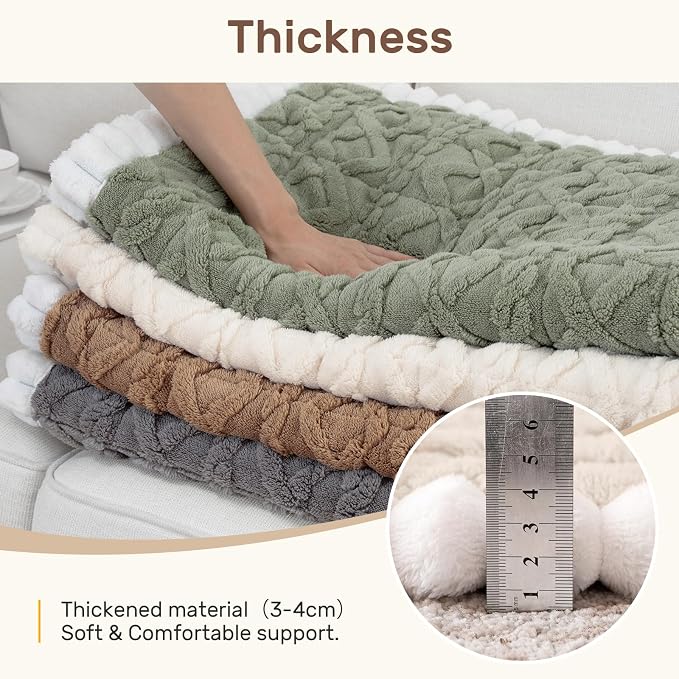 Couch Cover for Dogs, Washable Non Slip Sofa Covers for 3 Cushion Couch Pet Friendly Fuzzy Sofa Protector&Bed Mat for Pets (27.6"x82.7" Beige) - Image 5