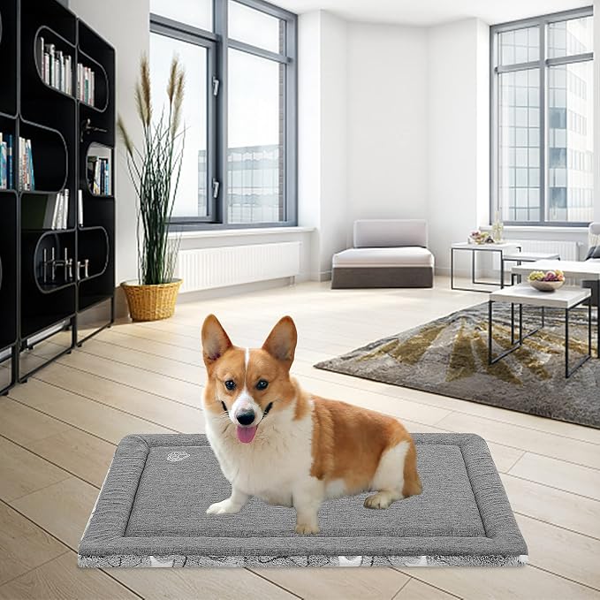 EMPSIGN Dog Crate Pad for 30"x20" Dog Crate, Star Pattern/Grey | Reversible Kennel Mat (Cool & Warm), Machine Washable, Cozy Star Pattern Sleeping Pad, All-Season Pet Bed - Image 5