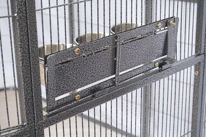 Stainless Steel Bird Cage Feeder Cup Set with Swivel Gate for Aviary Cage - Image 4