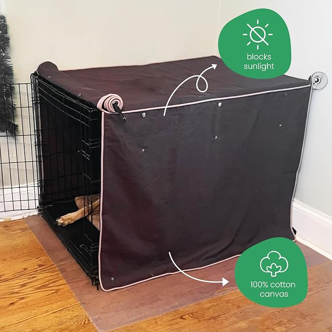 Molly Mutt Landslide Dog Crate Cover, 100% Cotton Canvas Cover with 2 Roll-Up Panels, Ideal for Dog or Cat Crate, Durable, Washable, and Free of Harmful Chemicals, 36" x 24" x 27" - Image 5