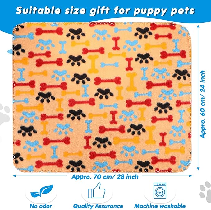 Chumia 28 Pieces Puppy Blanket Bulk Small Fleece Pet Blanket for Puppy Dogs Kitten Cats Pets Soft Warm Paw Print Sleep Mat Bed Covers, 28 Styles(23.6 x 27.6 Inch) - Image 2