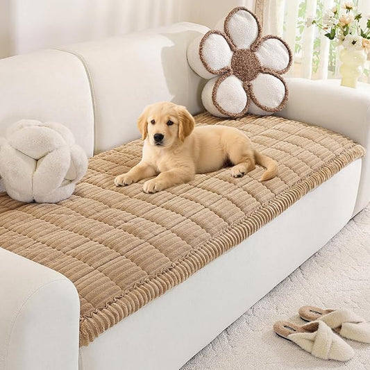 Royhom Couch Cover for Dogs Washable，Non Slip Sofa Protector for Pets | Durable & Easy Care, Soft Furniture Cover for Leather & Fabric Couches Against Claws, Spills & Fur, 27.6x78.7 Inch, Green by Royhom