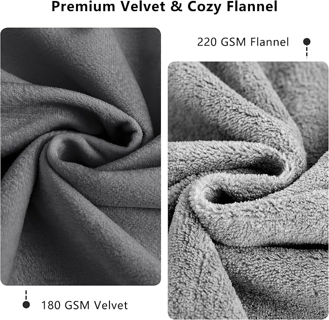 Waterproof Blanket for Dogs - Reversible Furniture Protector | TPU Leak-Proof Liner, Soft Velvet & Flannel Pet Throw, Machine Washable, For Couch and Bed, 52" x 82", Darkgrey/Lightgrey - Image 3