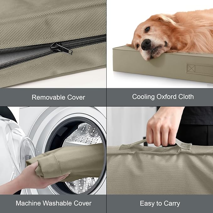 Outdoor Waterproof Orthopedic Dog Bed for Large Dogs | Egg Crate Foam for Joint Support, TPU Waterproof Layer, Machine Washable 1680D Oxford Cover, 36 x 27 Inch, Up to 65 lbs - Image 6
