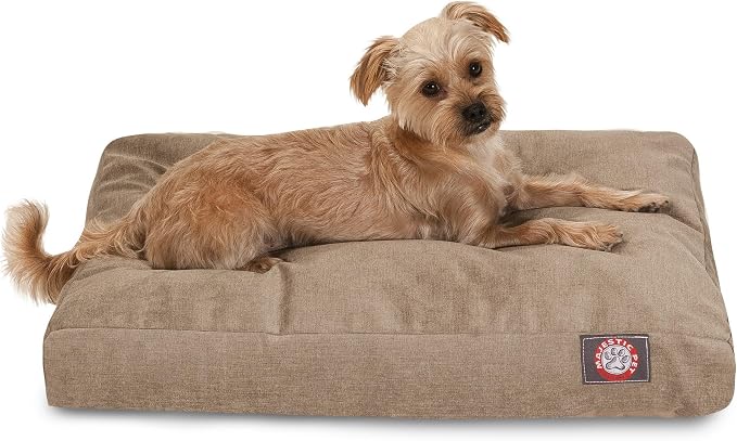 Majestic Pet Shredded Memory Foam Dog Bed Large with Removable Washable Cover – Rectangle Orthopedic Dog Bed–Durable Dog Crate Bed-Flat Dog Bed for Senior Dogs - (44x36) L - Villa - Pearl by MajesticPet