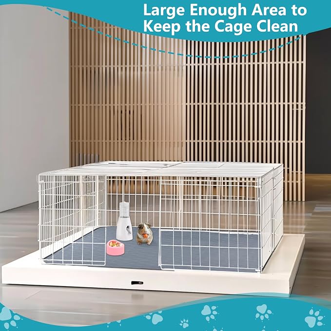Bunlitent Washable Guinea Pig Cage Liner, 24x47 (3 Pack), for Small Animals | Waterproof, Reusable, Anti Slip, Guinea Pig Bedding Fast and Super Absorbent Pee Pad for Midwest Cage Area, Grey - Image 5