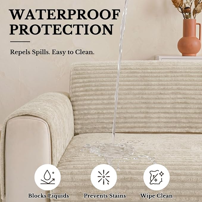 Smiry Waterproof Couch Cover for Dogs, Washable Non Slip Plush Protector | Waterproof Protection, Plush Flannel, Non Slip Backing, Pet Hair & Scratch Protection, Soft Cover (36" x 82.7") - Image 4