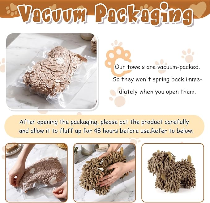 Tegeme 1 Pcs Chenille Dog Hand Towel Fuzzy Towel Absorbent Microfiber Soft for Bathroom Kitchen Washstand (Dark Brown,Standing Dog) - Image 3