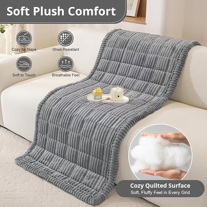 OstepDecor Couch Cover for Dogs, Washable Non Slip Sofa Cover for Pets, Soft Couch Covers for Sofa, Loveseat and Sectional, Furniture Protector Against Pet Hair & Scratches (27.6" x 82.7", Dark Grey) - Image 6