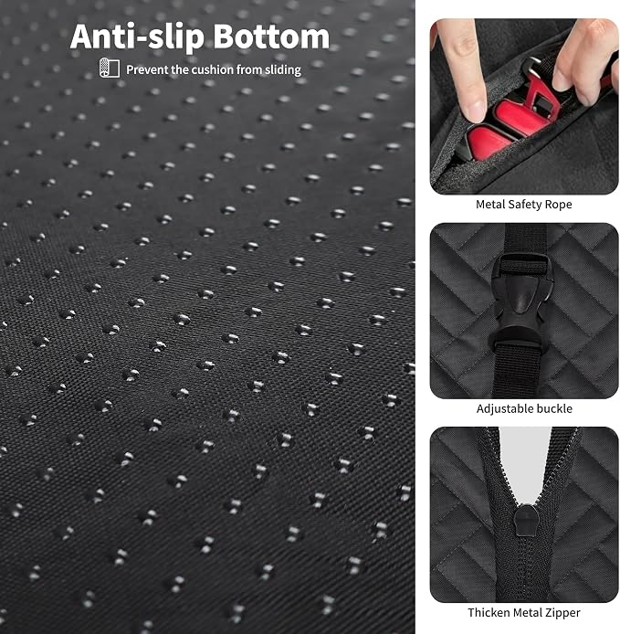 Dog Seat Cover 400LBS Hard Bottom Back Seat Extender for Large Dogs | Waterproof Polyester, Anti-Slip Surface, 3 Removable Hard Plates, Side Storage Pockets, 4-Mode Convertible, Trucks, SUVs - Image 6