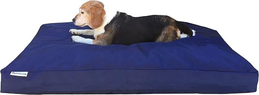 Dogbed4less Memory Foam Dog Bed for Medium to Large Dogs with Orthopedic Comfort, Waterproof Liner and Heavy Duty Nylon Cover 47X29 Pillow, Navy Blue by Dogbed4less