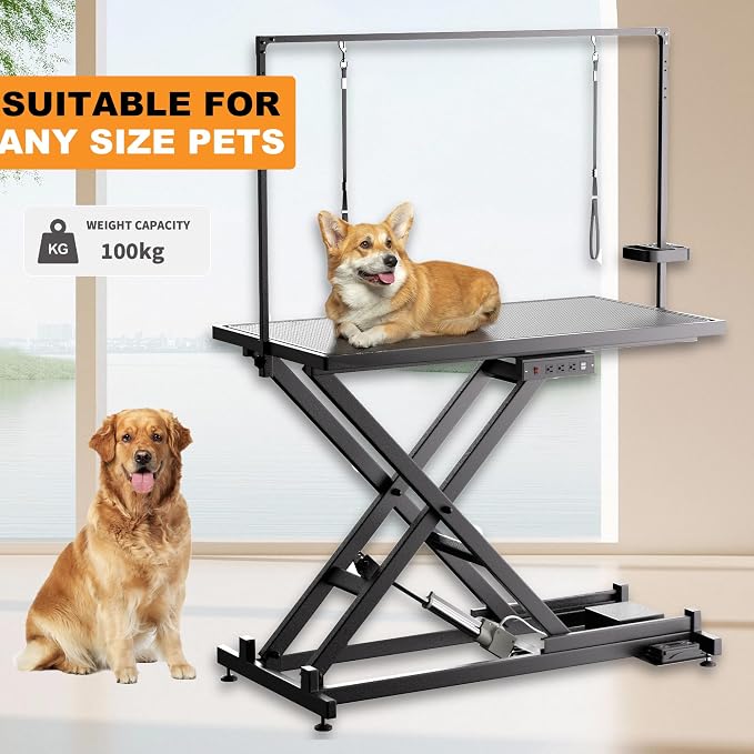 50" Professional Electric Lift Dog Grooming Table Heavy Duty | Dog Grooming Table with Roller, Adjustable Overhead Arm and Tool Organizer for Home & Commercial Use - Image 6
