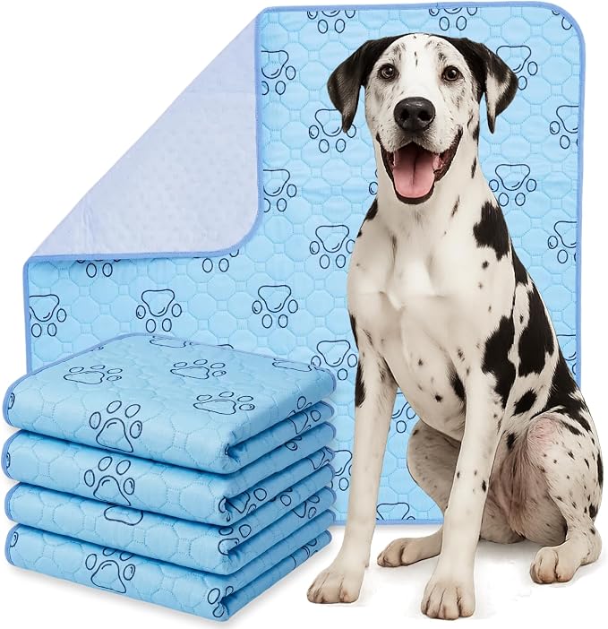 PETSWORLD Washable Reusable Dog Pee Pads (Pack of 8) – 34” x 36” Training Pads with Non-Slip Backing - Waterproof, Leakproof, Highly Absorbent Pet Pads for Puppies & Dogs by PETSWORLDsupplyforpets