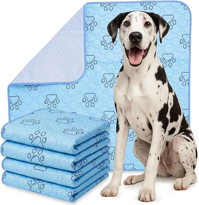 PETSWORLD Washable Reusable Dog Pee Pads (Pack of 8) – 34” x 36” Training Pads with Non-Slip Backing - Waterproof, Leakproof, Highly Absorbent Pet Pads for Puppies & Dogs by PETSWORLDsupplyforpets