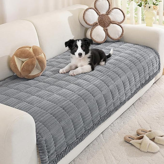 Royhom Couch Cover for Dogs Washable，Non Slip Sofa Protector for Pets | Durable & Easy Care, Soft Furniture Cover for Leather & Fabric Couches Against Claws, Spills & Fur, 35.4x47.2 Inch, Blue-grey by Royhom