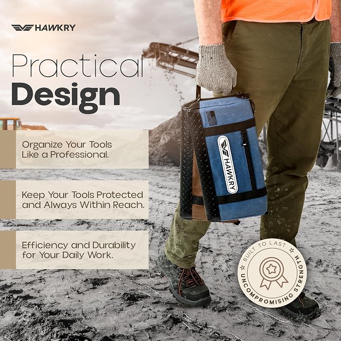 HAWKRY Canvas Tool Pouch Set (4 Pack) – Heavy Duty Tool Organizer Bags with Zipper, Durable Small Tool Bags for Electricians, Contractors, Mechanics and Hardware Storage - Image 5