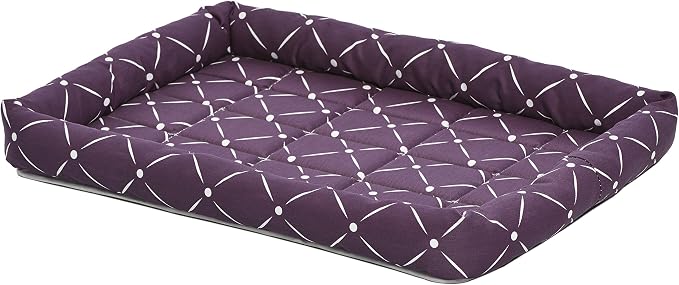 Midwest Homes for Pets 40224-PLD Quiet Time Couture Ashton Bolster Pet Bed, Medium Dog/24, Plum by MidWestHomesForPets
