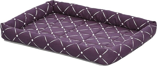 Midwest Homes for Pets 40224-PLD Quiet Time Couture Ashton Bolster Pet Bed, Medium Dog/24, Plum by MidWestHomesForPets