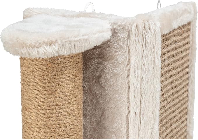 Trixie Wall Mounted Corner Scratching Board with Extra Post – Vertical Sisal Rope Pad for Indoor Cats – Easy-Install Corner Scratch Pad – Beige, 5.9 x 5.9 x 19.7 in - Image 6