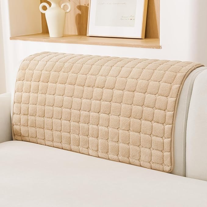 OstepDecor Pet Couch Covers for Sofa, Soft Sofa Covers Washable | Non Slip Dog Couch Protector, Pet Hair, Dirt & Wear Protection, Fits Sofas, Loveseats & Sectionals, 35.4" x 35.4", Khaki by OstepDecor