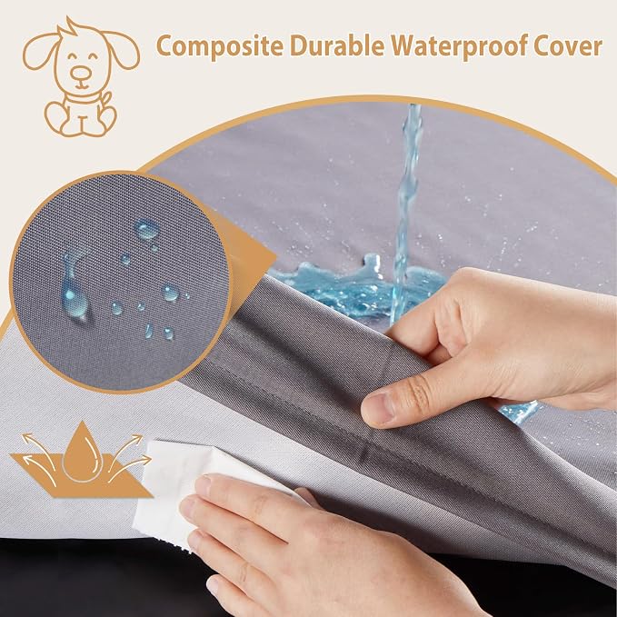 BFPETHOME Outdoor Waterproof Dog Bed for Large Dogs, Washable Cover, 42" | Outdoor & Indoor Use, Waterproof, For Medium, Large, Extra Large Dogs, Orthopedic, Egg Crate Foam, Up to 90 lbs - Image 3