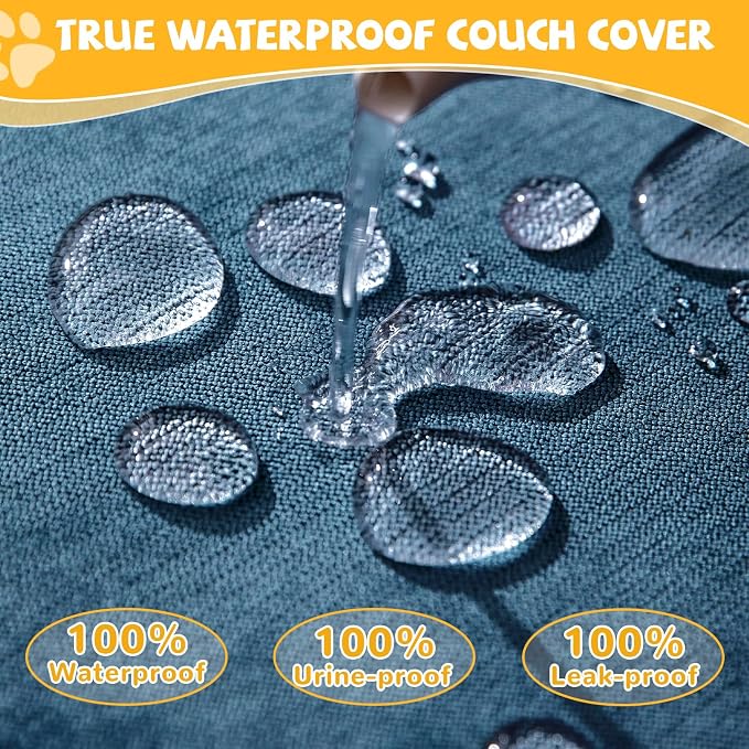 Waterproof Non-Slip Couch Cover for Pets, Navy Blue 79" x 150" | Dogs Sofa Cover, Washable, Pet Friendly, Anti Cat Scratch, Furniture Protector, for 3 Cushion Couch Sectional L Shaped Sofa - Image 3