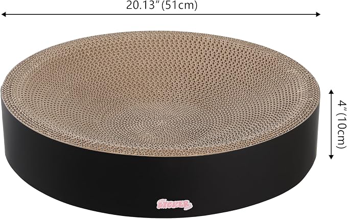 CSR1010H Nelson 20.13" Modern Cardboard Round Bowl Cat Scratcher with Catnip, Ink - Image 3