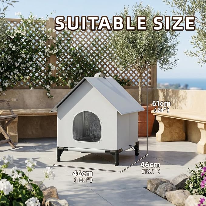 Large Cat House for Outside&Indoor,Easy to Put Together, Selfwarming Cat Shelter for Winter,Insulated and Weatherproof,Large Cave Bed for Garden(18 x 18 x 24 inch,L,Normal) - Image 4