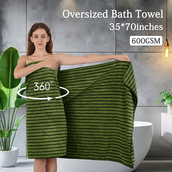 Mistyrose Bath Towels,4 Pack 35"x70" Large Bath Towels Microfiber Absorbent XL Bath Sheets Super Soft Towels for Bathroom Quick Dry Oversized Shower Towels for Family Hotel Spa Gym(Camouflage Color) - Image 2