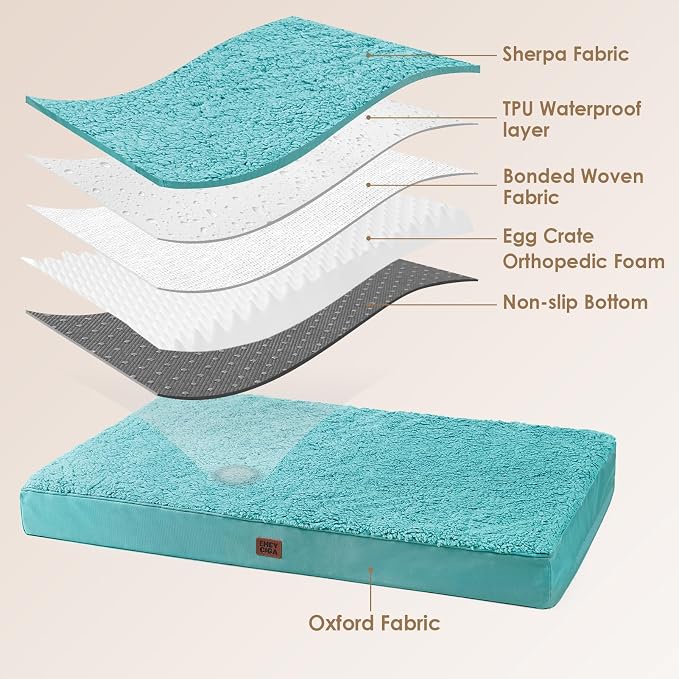 EHEYCIGA Orthopedic Dog Bed Medium with Removable Washable Cover, 30x20 | Egg Crate Foam Support, Durable Oxford fabric, Non-Slip Bottom, Machine Washable, Soft Waterproof Plush Pet Bed Mat For Crate - Image 4