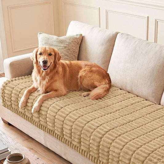 hyha Couch Cover for Dogs, Washable Non Slip Plush Flannel Sofa Protector | Thick Flannel, Silicone Anti-Slip Backing, Pet Hair & Scratch Protection, Fits Sofa & Loveseat (35.4" x 70.9") by hyha