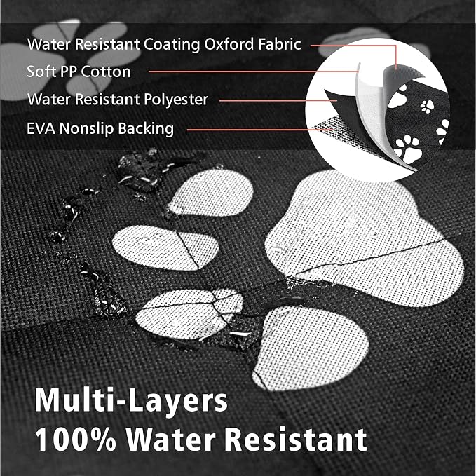 F-color SUV Cargo Liner for Dogs - Heavy Duty Cargo Cover for Mid-Size SUVs | Water Resistant, Bumper Flap, Non-Slip Mat, Car Trunk Dog Car Seat Cover Prevents Scratches Pet Hair Mud Dirt for Sedans Vans - Image 4