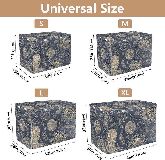 Dog Crate Cover Kennel Cover for Dog Cages Breathable for Wire Cage Indoor Outdoor Gold Lion Football Floral Classic - Image 3