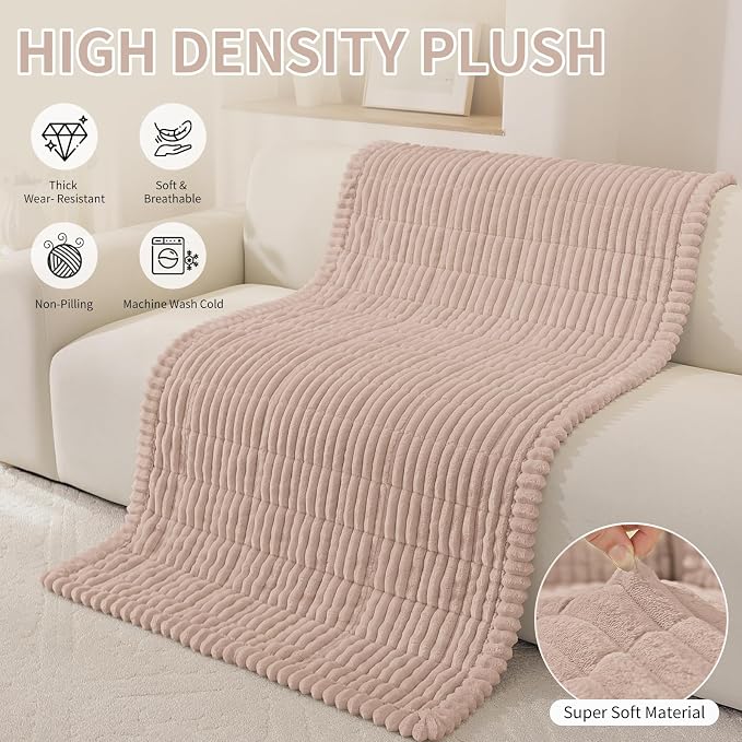 Fuzzy Pet Couch Covers for Dogs Washable, Thick Couch Covers for 3 Cushion Sofa Pet Friendly, Non Slip Plush Dog Couch Cover for for Sectional, Loveseat (Champagne, 27.6" x 83") - Image 5