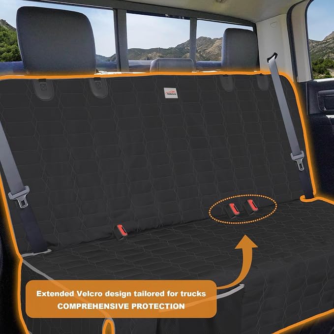 Reliadura Dog Car Seat Cover for Back Seat, Car Seat Covers for Pets, Nonslip Backseat Cover Protector, Washable Bench Seat Covers for Trucks & SUV - Image 3