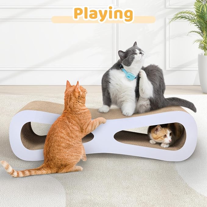 COZIWOW Cat Scratcher Lounge, Cat Scratching Board, Cardboard Lounge Bed, Durable Cat Scratching Pad Furniture Protector for Indoor Cats Kittens (Grey) - Image 5