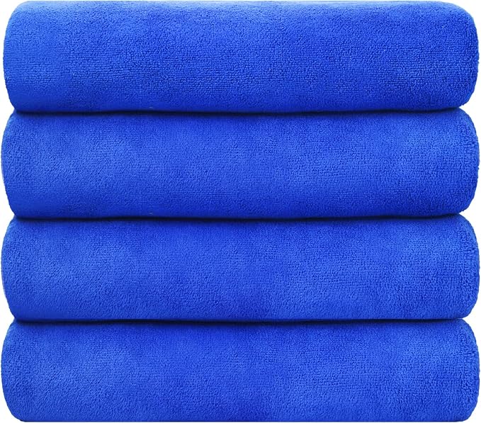 JML Microfiber Bath Towels, 30" x 60", Pack of 4, Dark Blue | Soft, Absorbent, Quick Dry, Use for Hair Wrap, Shower, Fitness, Sport, Yoga - Image 2