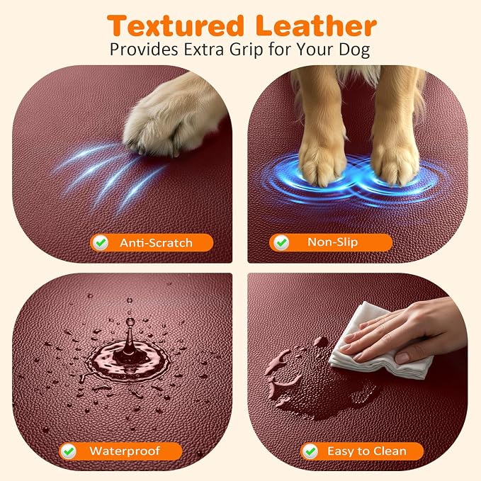URPOWER Hard Bottom Dog Car Seat Cover for Back Seat, Waterproof Hammock | 400 lbs Support, 45% More Space, PU Leather, Waterproof, Scratch Resistant, Non-Slip, Mesh Window, Dog Seat Belt Included - Image 3