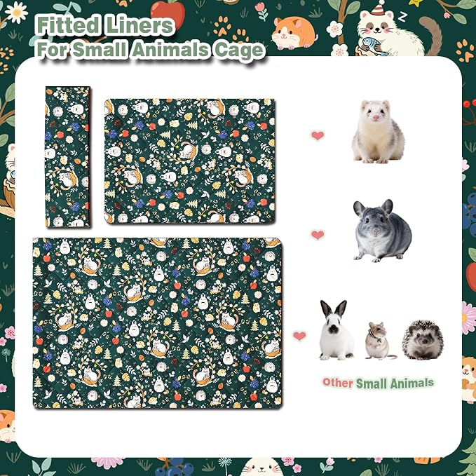Ferret Cage Liner for Ferret Nation & Critter Nation Cage | Washable Bedding, Leakproof Cage Accessories for Ferrets, Chinchillas, Rats & Other Small Animals(Single Unit combo) - Image 8